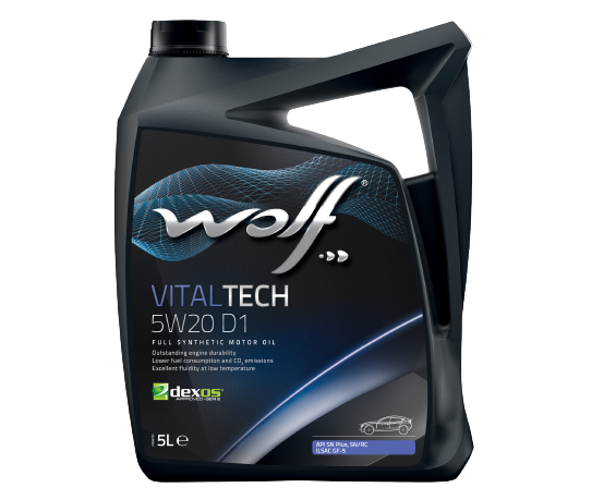 Моторное масло Wolf VitalTech 5W-20 D1, 5л 
